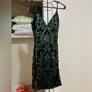 WINDSOR green and black formal dress [homecoming, formal, parties, prom]